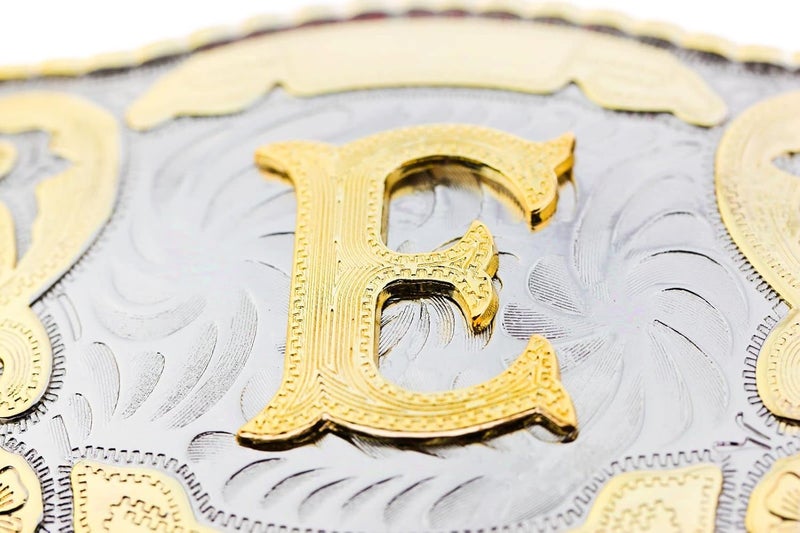 WMG Western Belt Buckle Initial Letters ABCDMRJ to Z Cowboy Belt Buckle, Rodeo Buckles for Men & Women Fits Up to 2 Inch Belts - Image 3